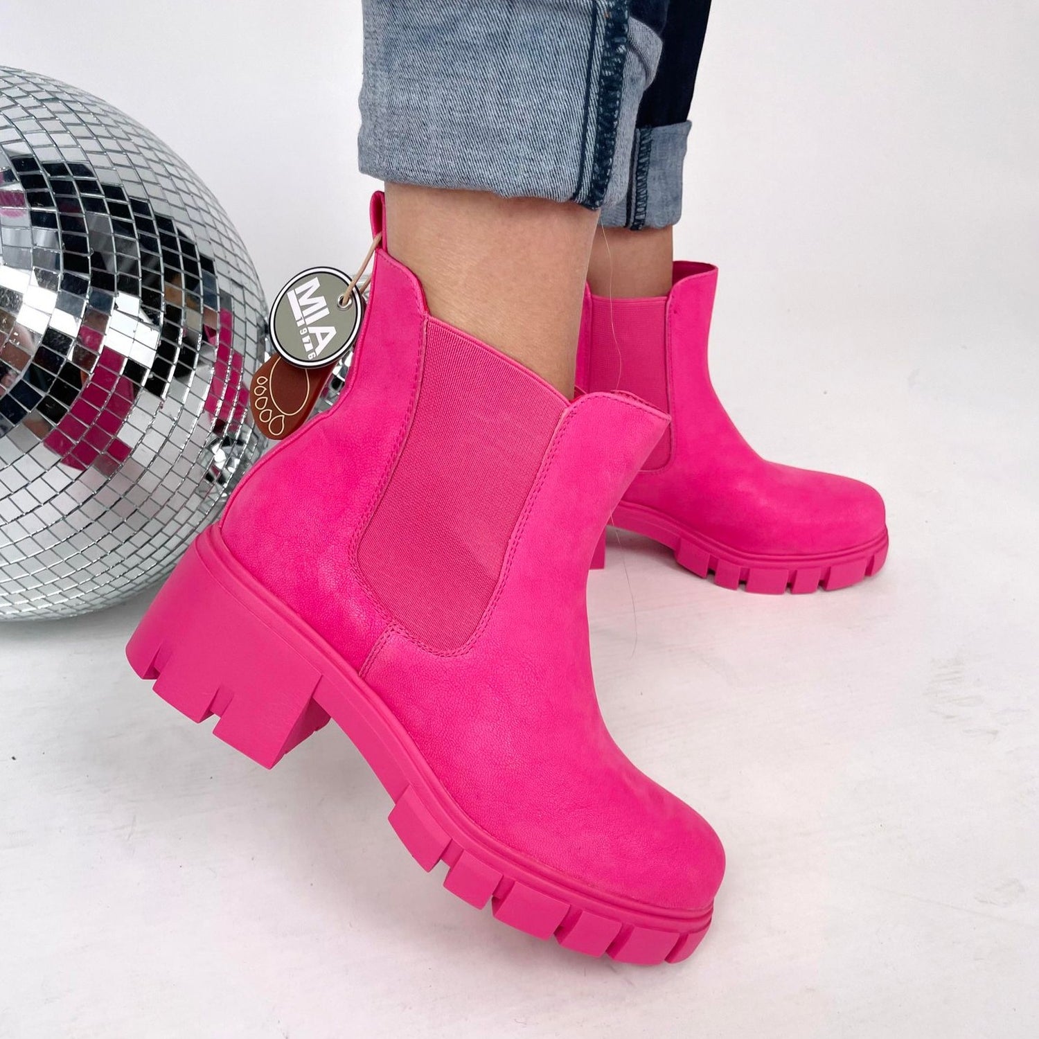MIA - IVY - Pink Lug Boots