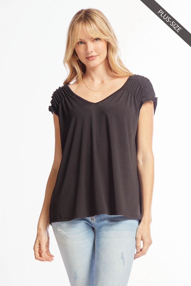 Cinched Charm Top in Black