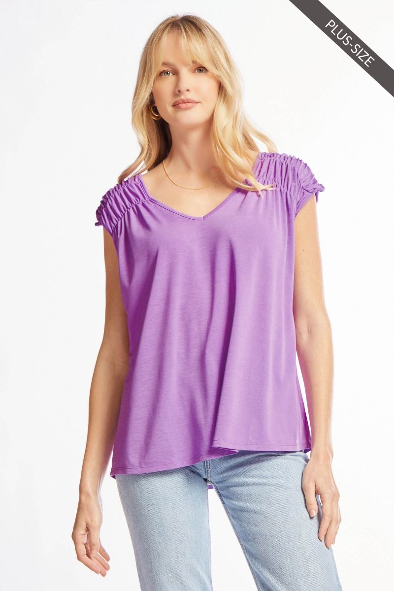 Cinched Charm Top in Lavender