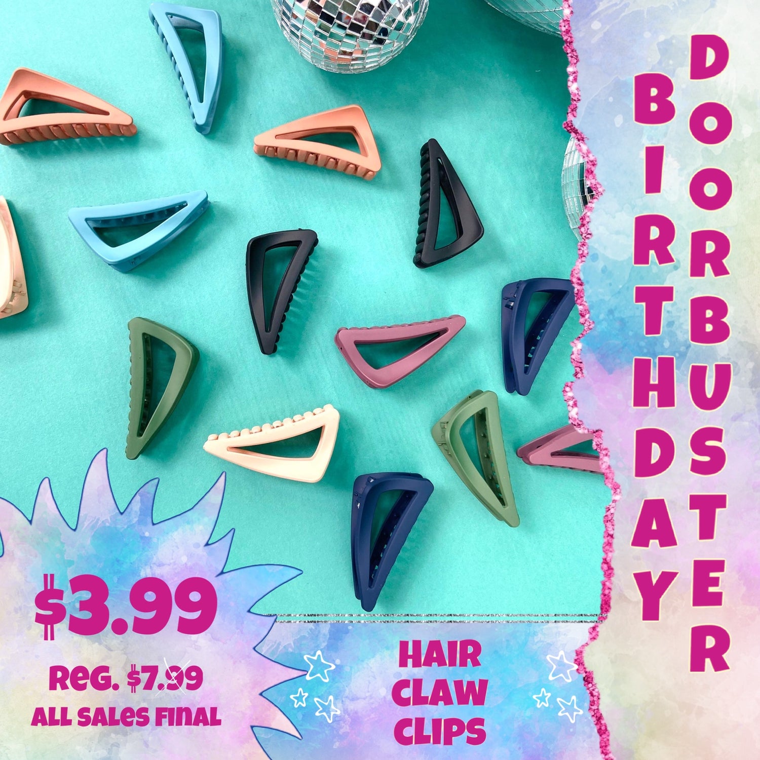 BIRTHDAY DOORBUSTER!!! Hair Claw Clips! {Multiple Colors!}
