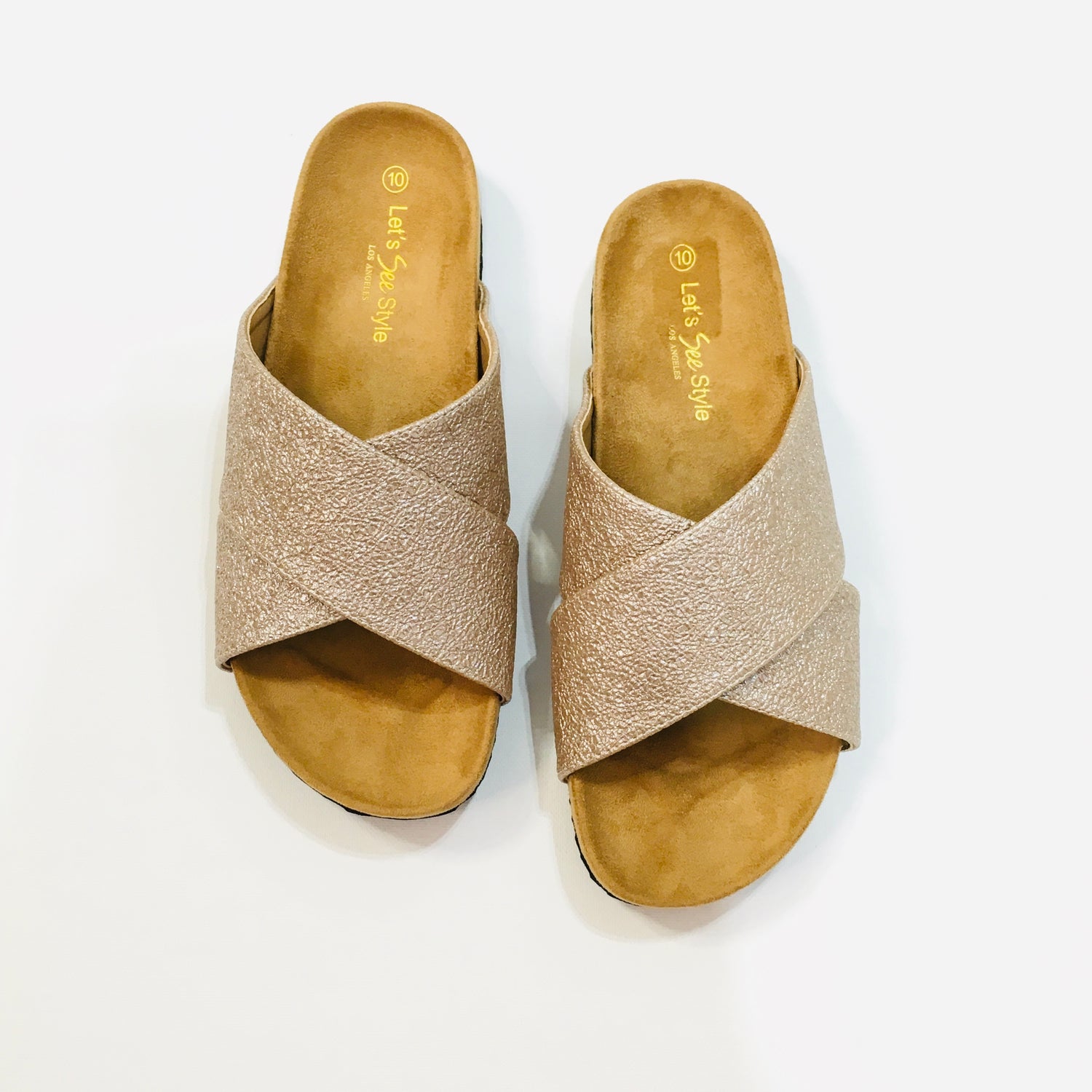 Slide On Sandals - Rose Gold - KaraMarie Boutique