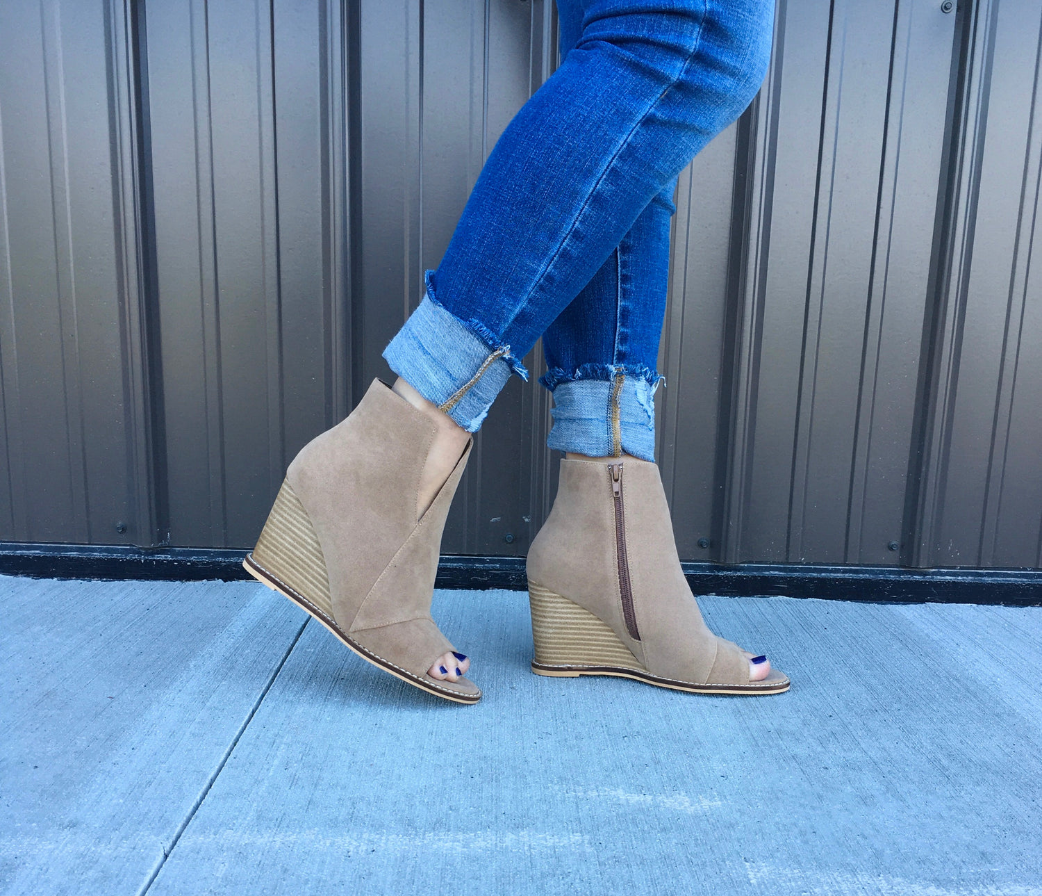 Own The Day Wedge Booties in Tan