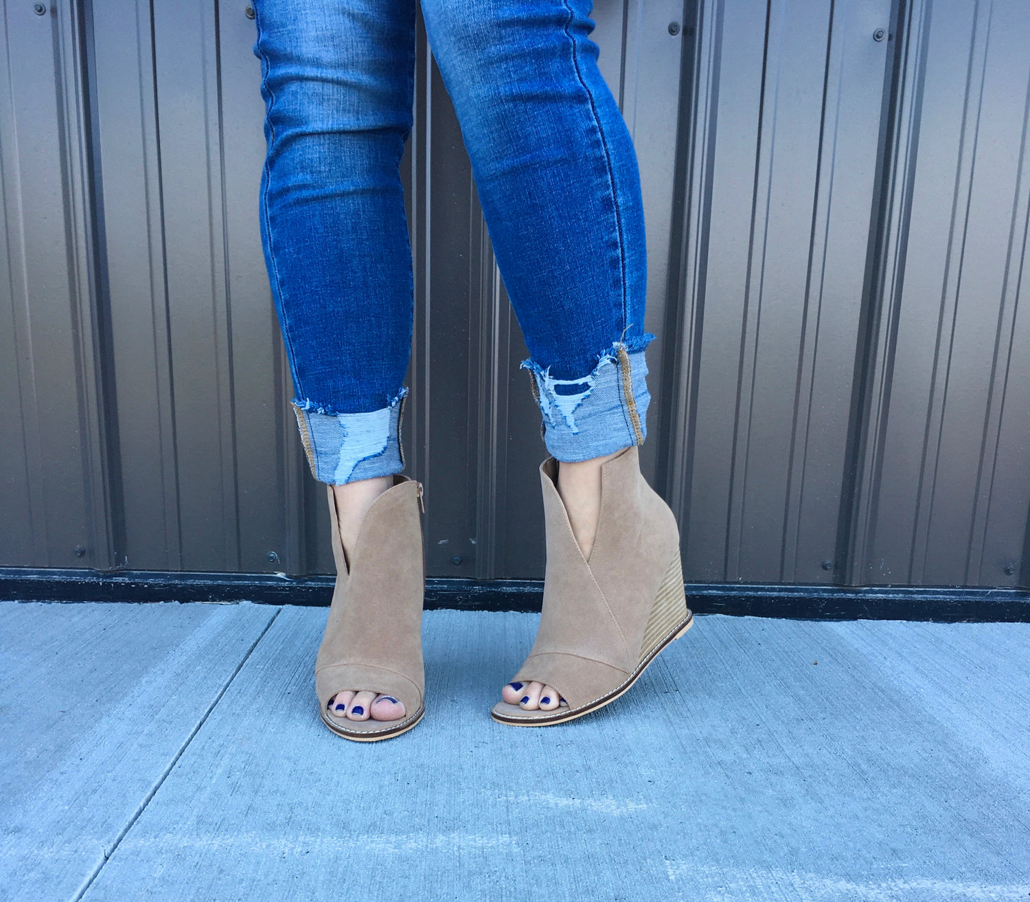 Own The Day Wedge Booties in Tan