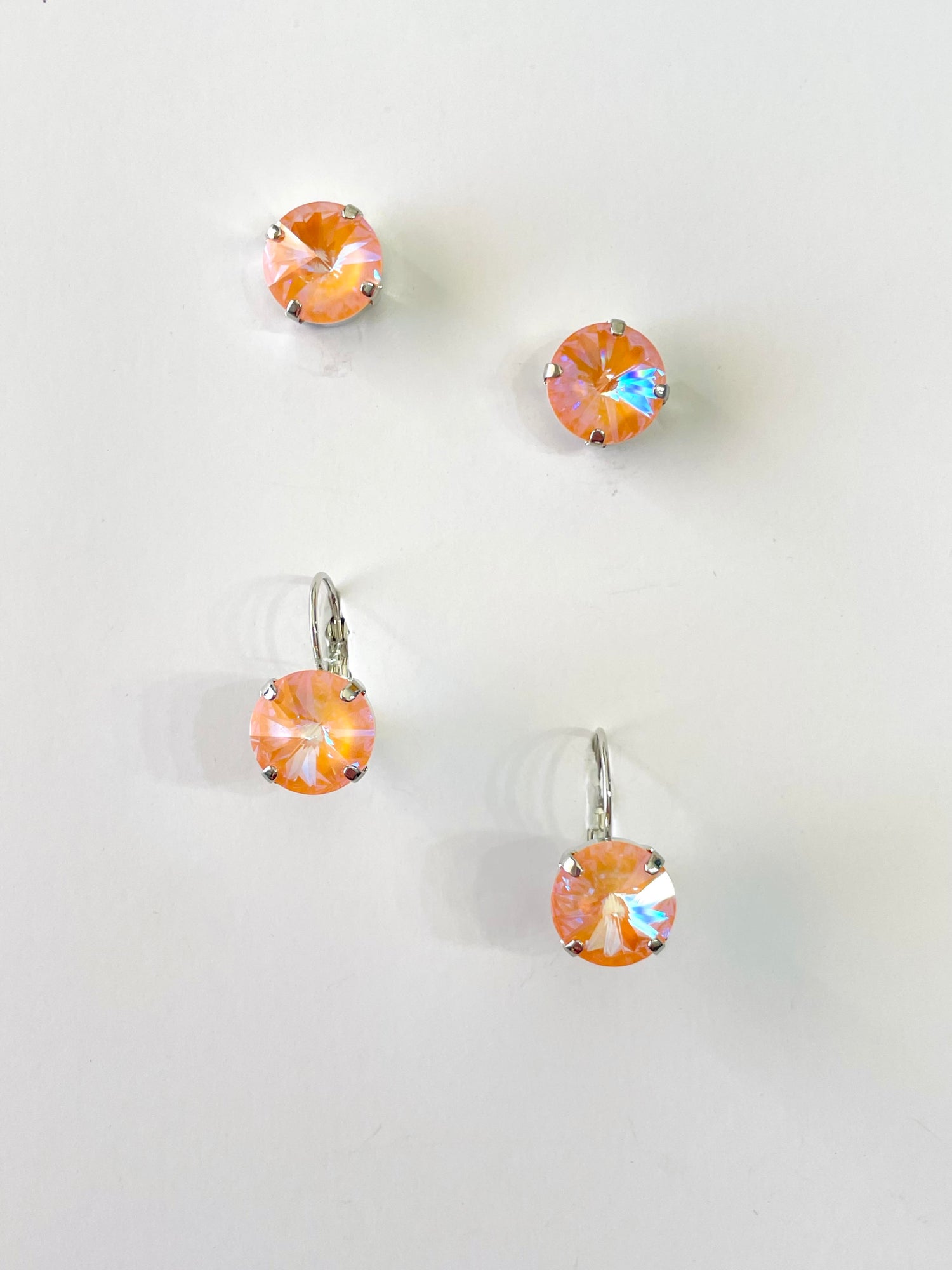 12mm Drop or Post Earrings in Peach DeLite