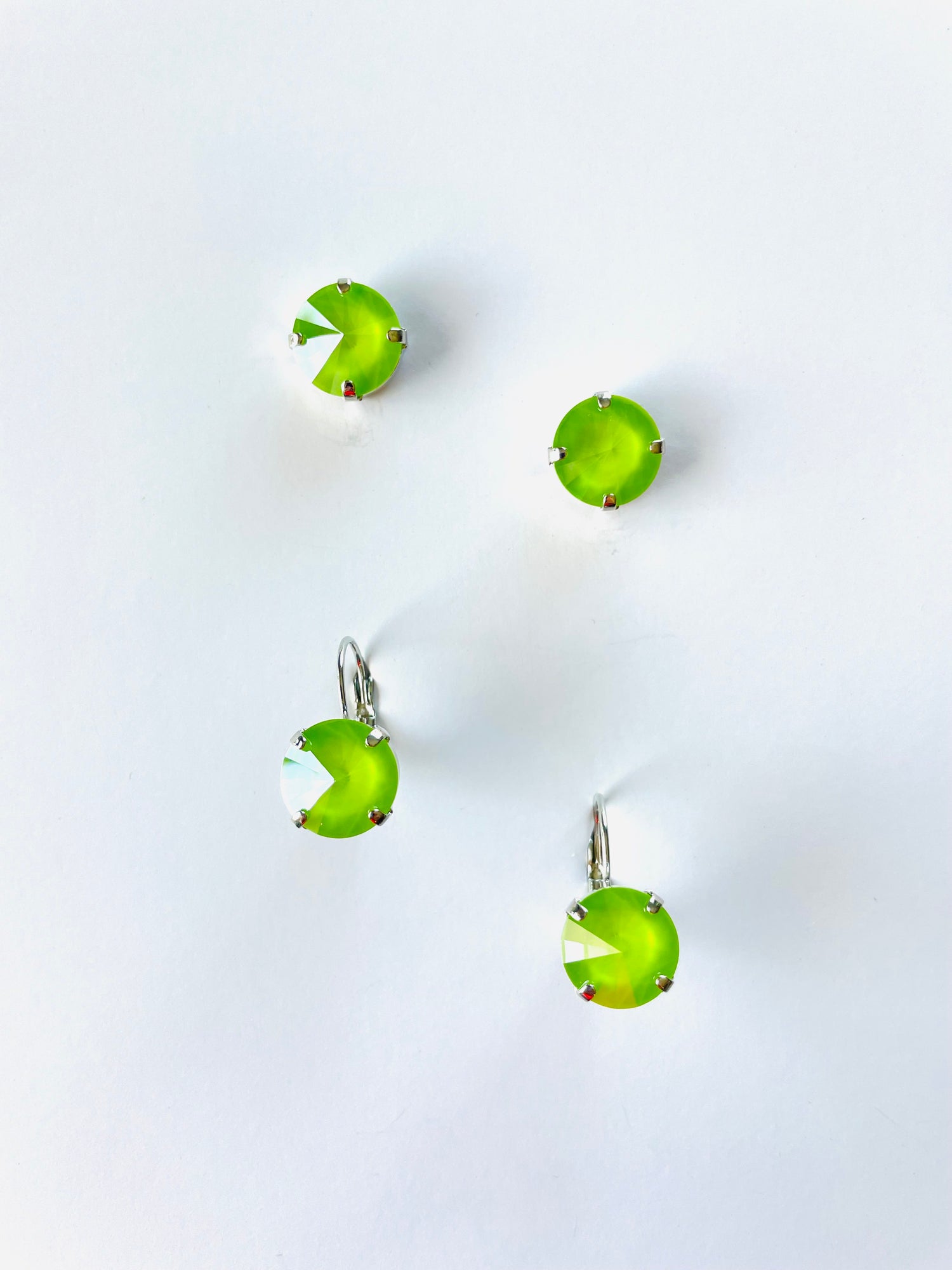 12mm Drop or Post Earrings in Lime Lacquer
