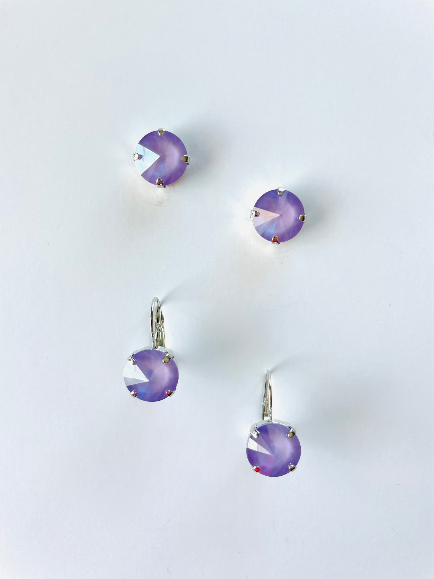 12mm Drop or Post Earrings in Lavender Lacquer