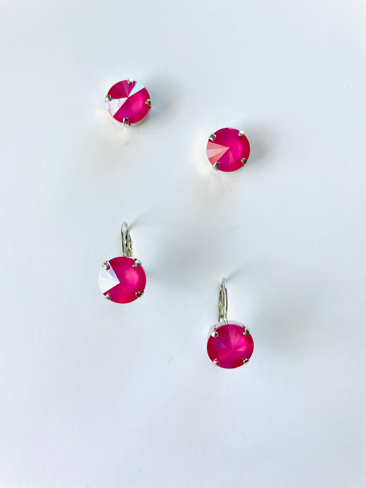 12mm Drop or Post Earrings in Peony Pink Lacquer