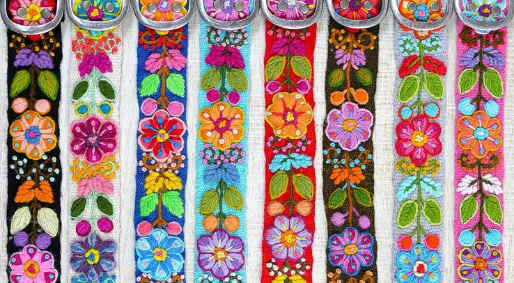 Hand-Embroidered Floral Belt - KaraMarie Boutique