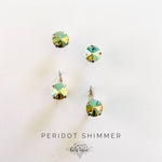 Load image into Gallery viewer, 10mm Drop OR Post in Peridot Shimmer
