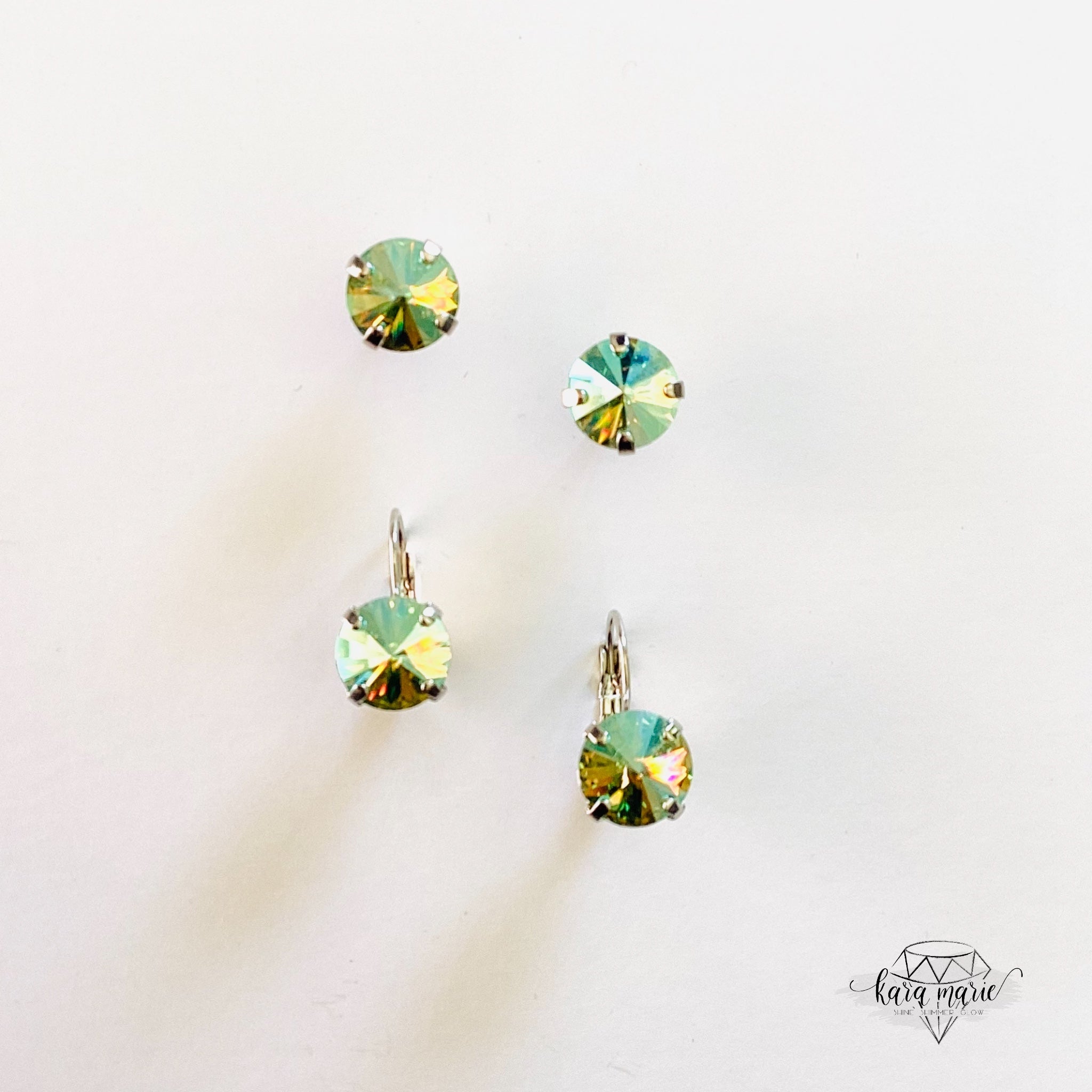 10mm Drop OR Post in Peridot Shimmer